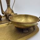 Antique Russian Hammered Copper Tea/Coffee Set with Brass Handles  